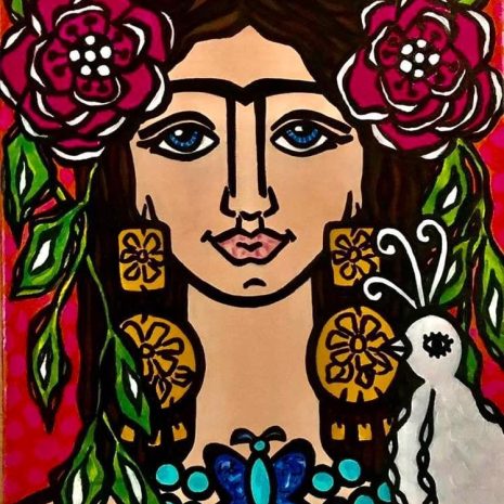 gypsy Frida and her pigeon